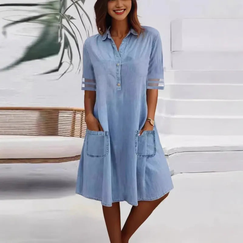 Brittany | Figure Flattering Denim Dress