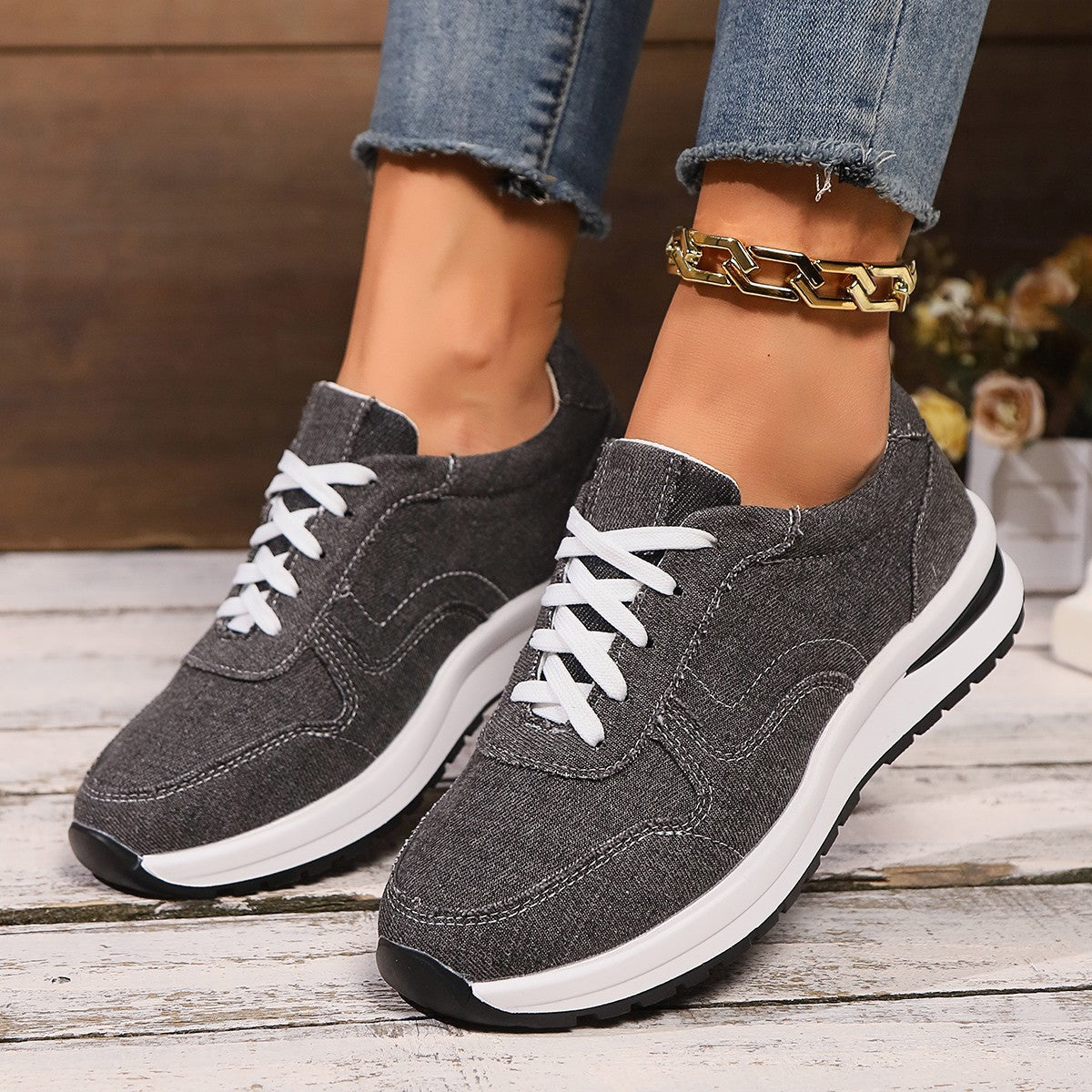 Alina | Sports Denim Shoes