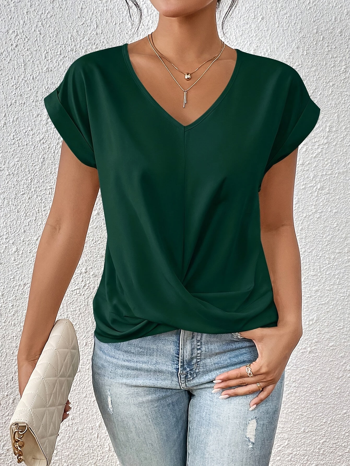 Zoe | Sweetheart Neckline Casual T-Shirt