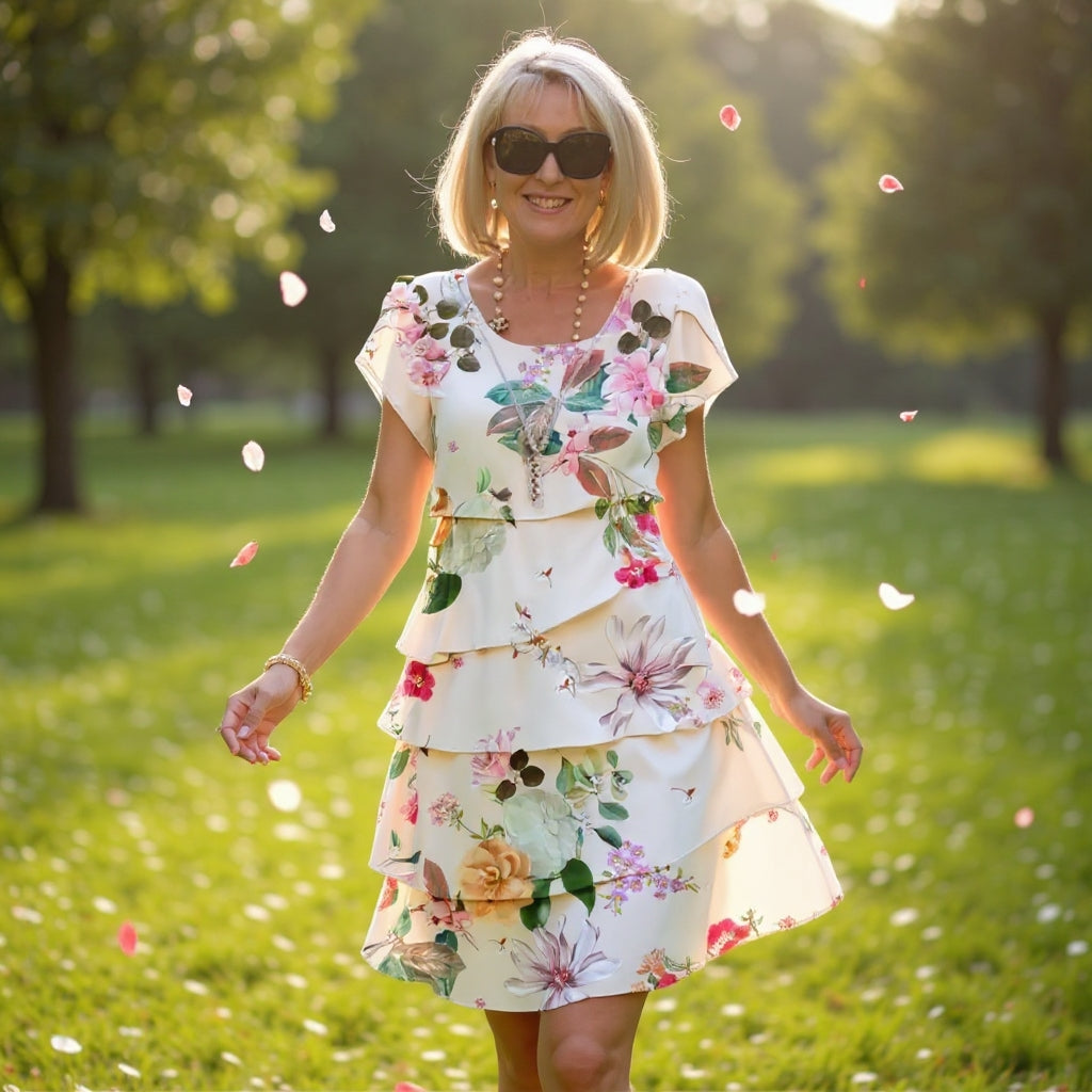 Helena | Elegant Comfort Ruffle Dress