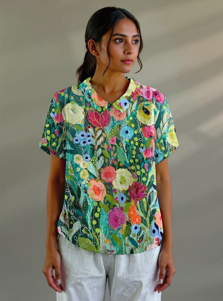 Daisy | Watercolor Floral Shirt