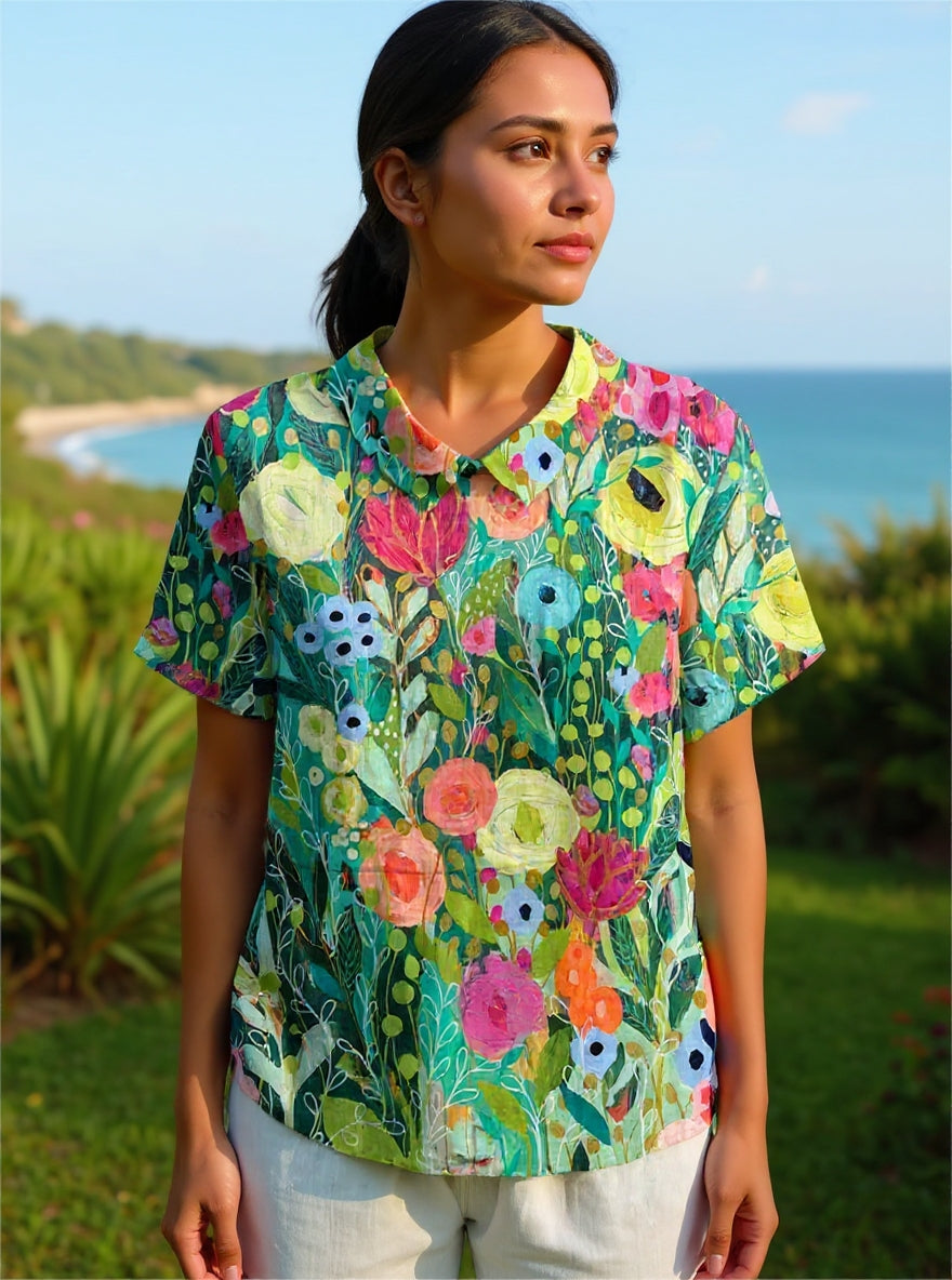 Daisy | Watercolor Floral Shirt