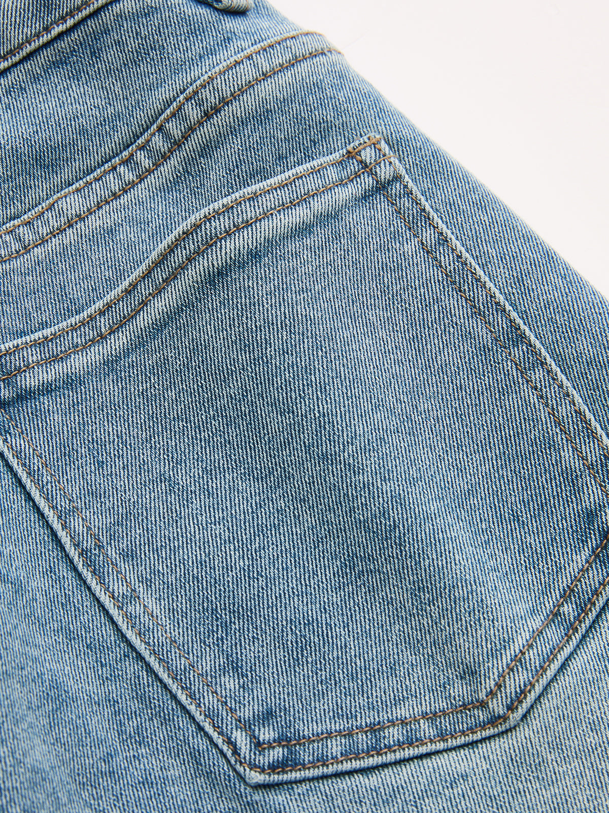 Asymmetric Mid-Waist Straight-Leg Jeans