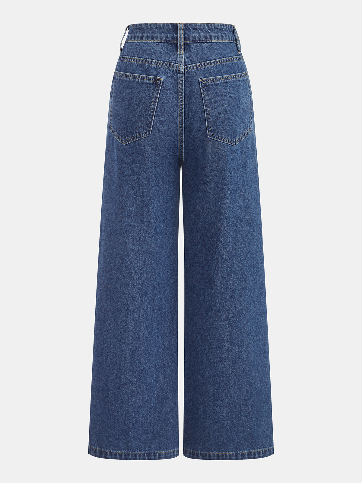 Asymmetric Wide Leg Denim Pants