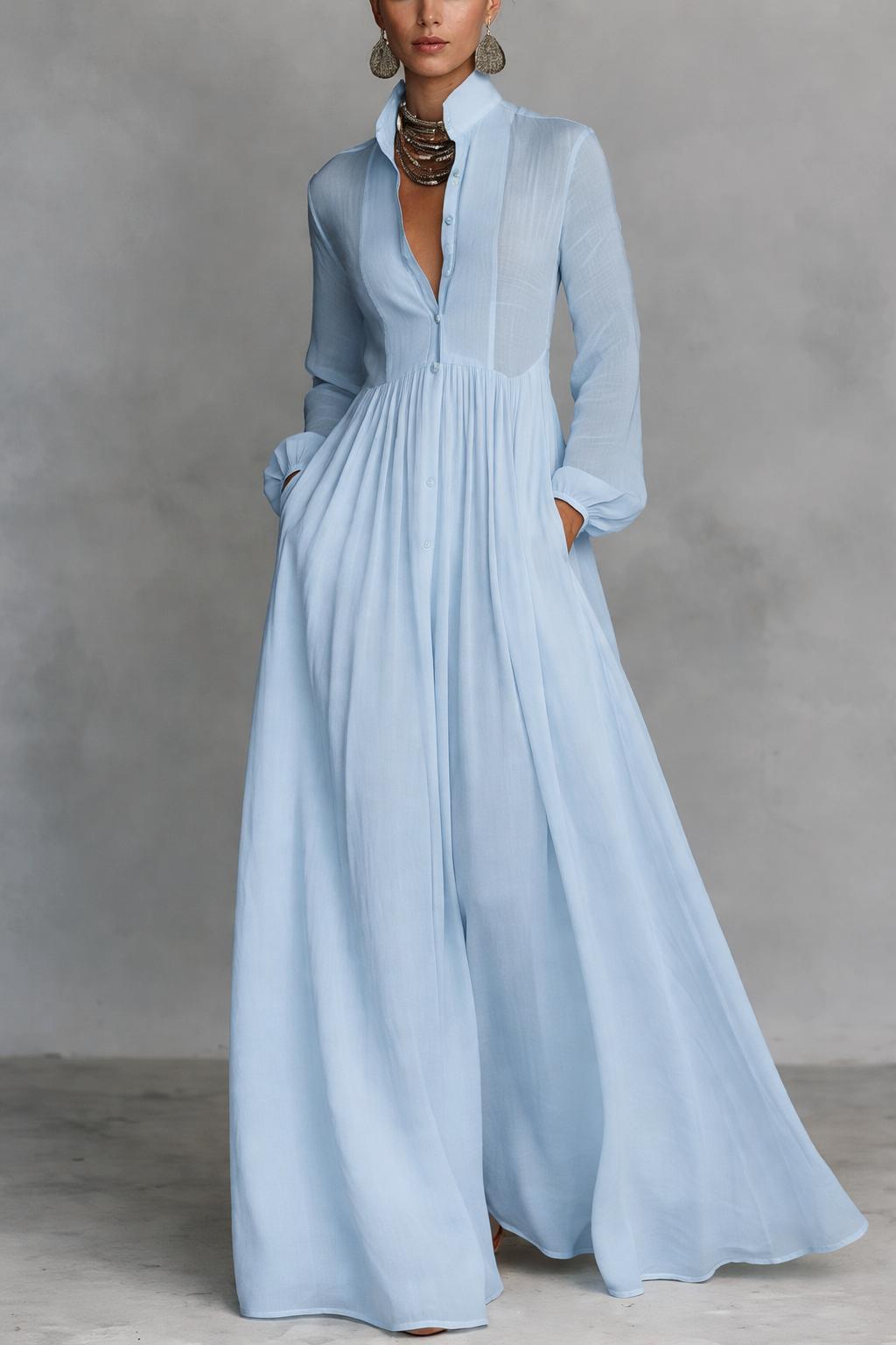 Sara | Flowing Button-Front Maxi Dress