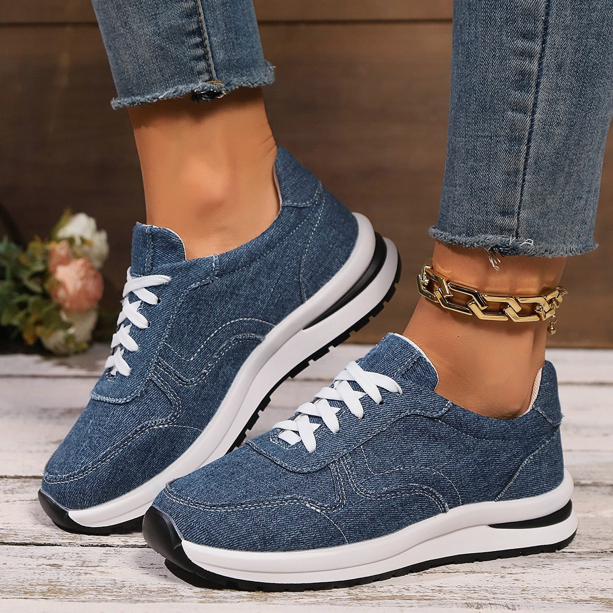 Alina | Sports Denim Shoes