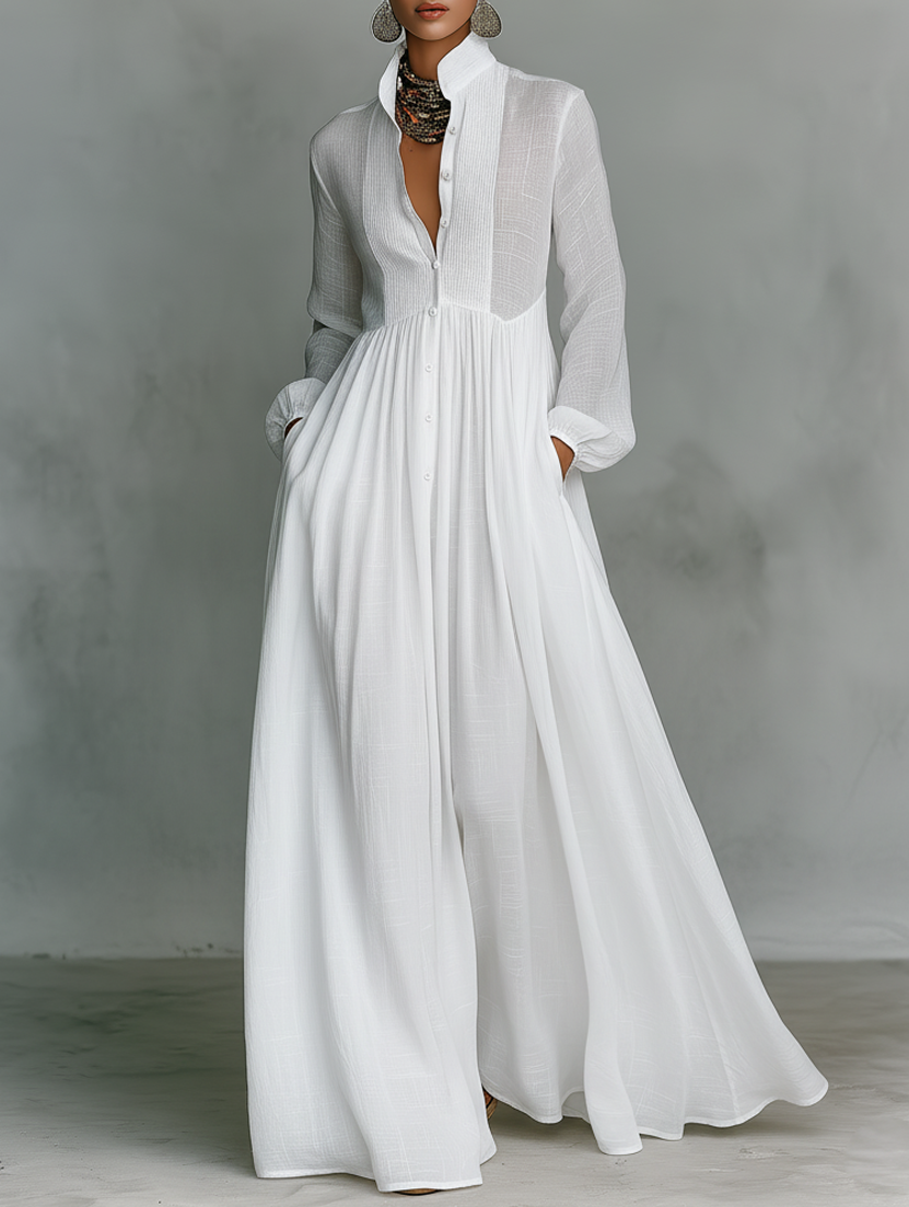 Sara | Flowing Button-Front Maxi Dress