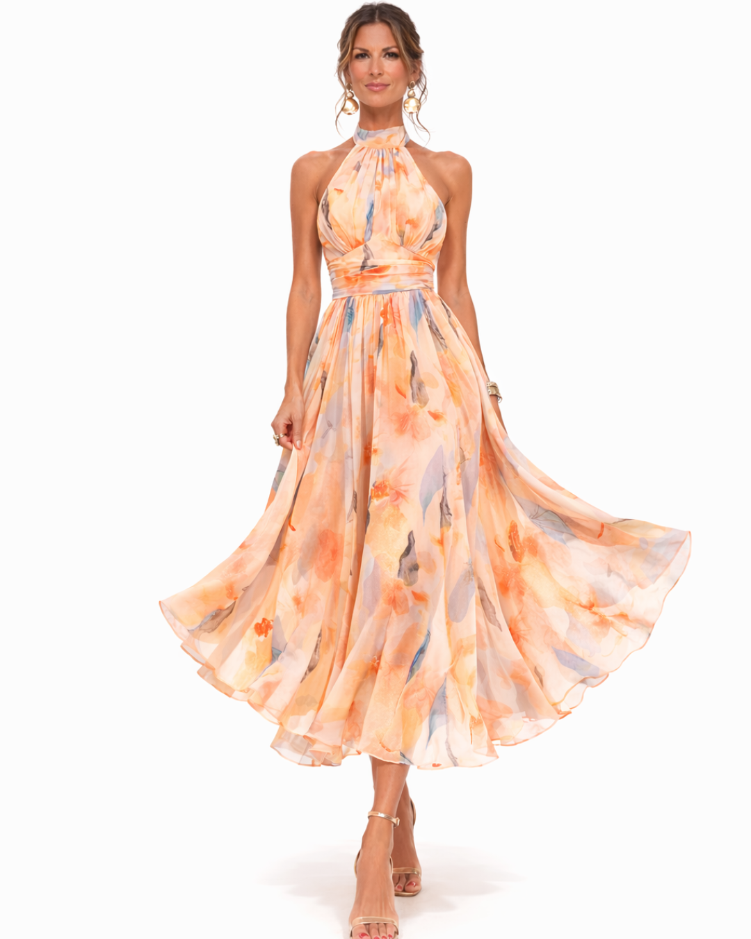 Aurora | Elegant Watercolor Print Dress