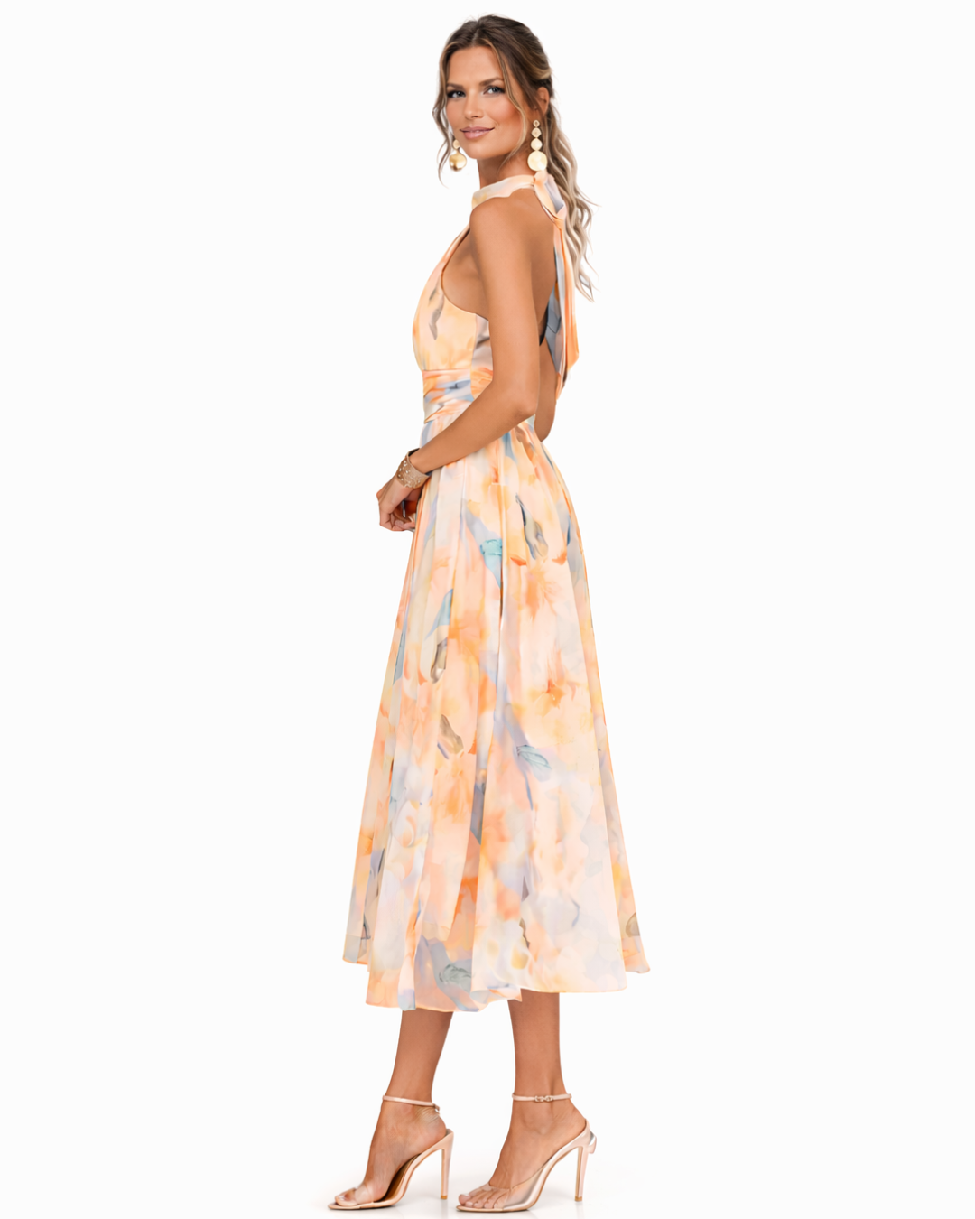 Aurora | Elegant Watercolor Print Dress