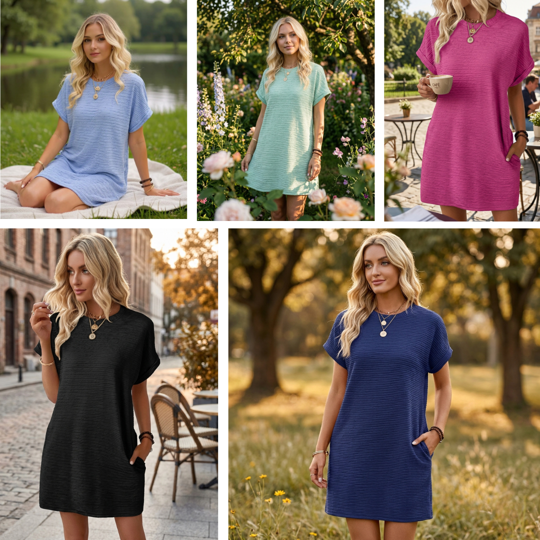 Eva | Casual Minimalist Round Neck Summer Dress