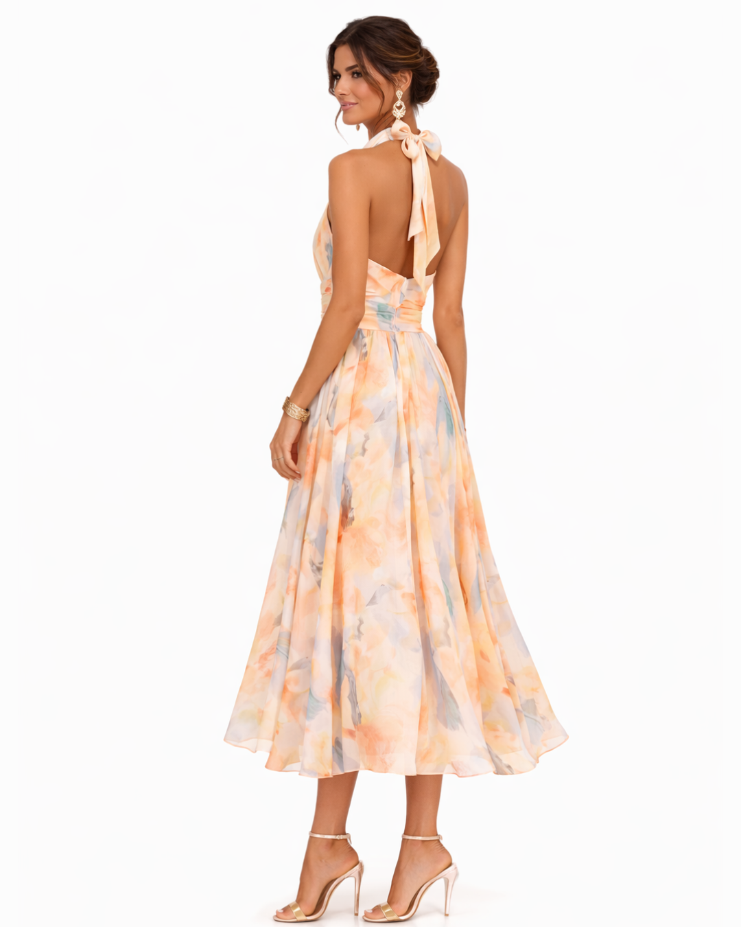 Aurora | Elegant Watercolor Print Dress