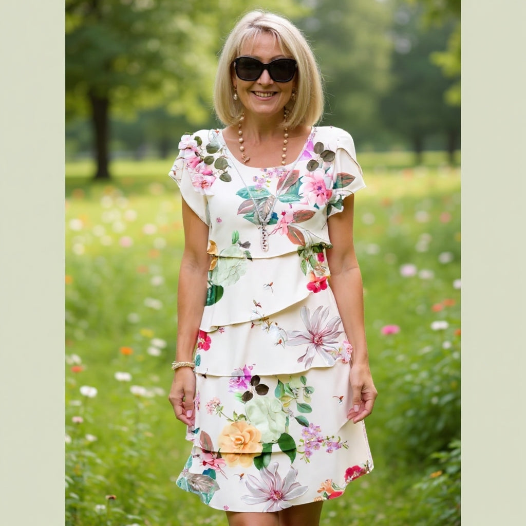 Helena | Elegant Comfort Ruffle Dress