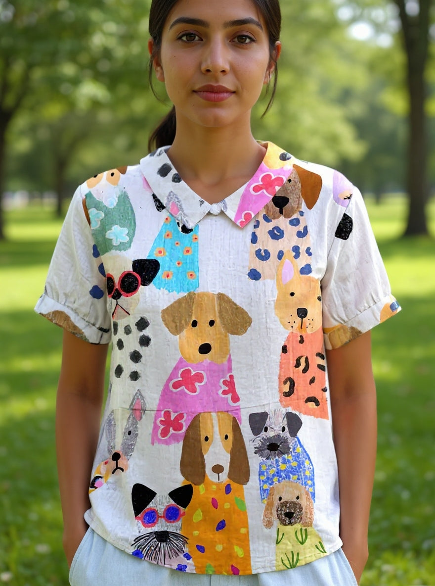 Tilly | Dog Print Shirt