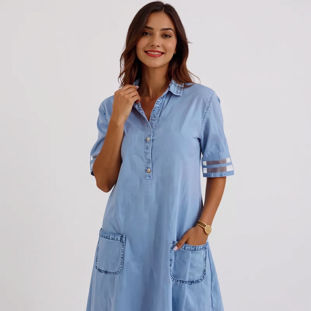 Brittany | Figure Flattering Denim Dress