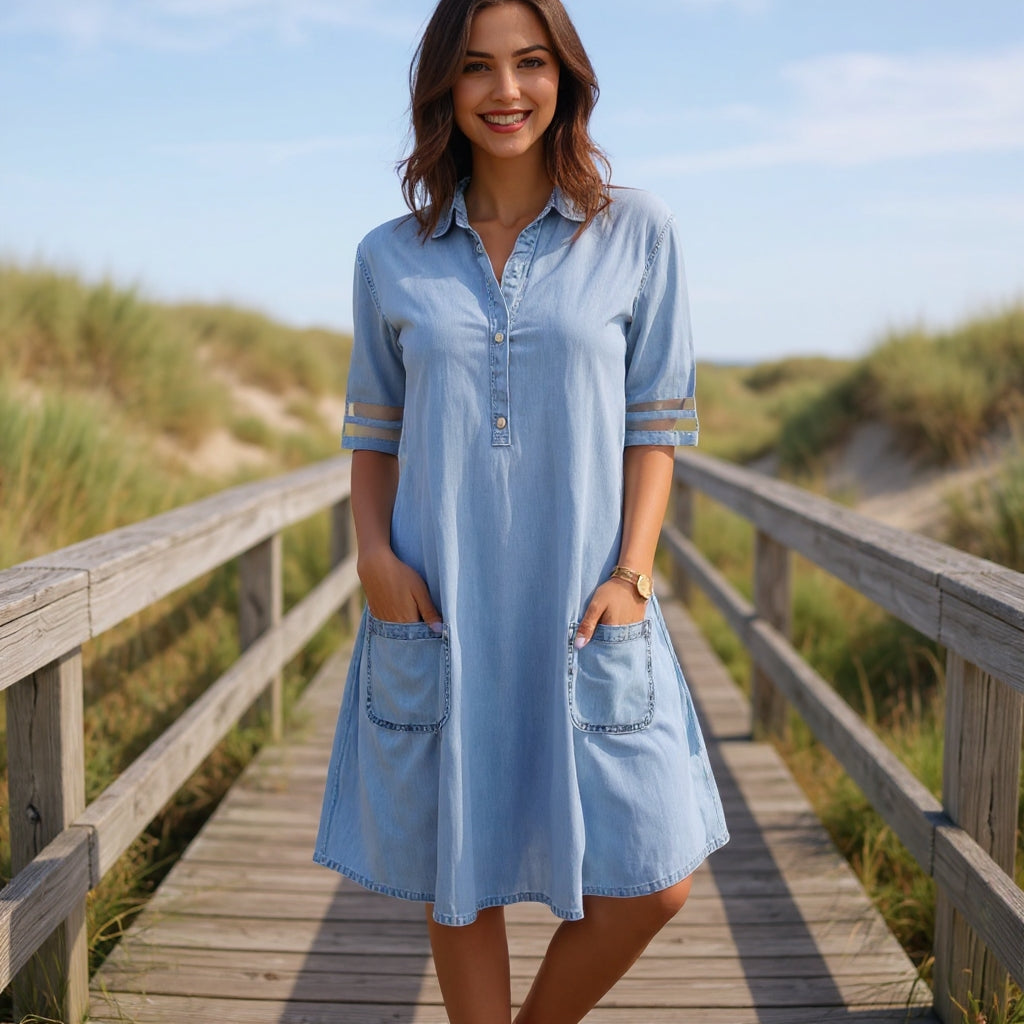 Brittany | Figure Flattering Denim Dress