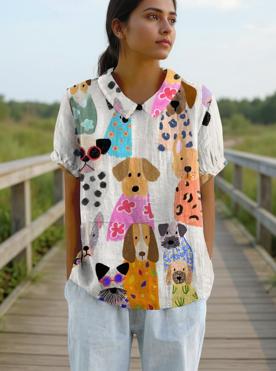 Tilly | Dog Print Shirt