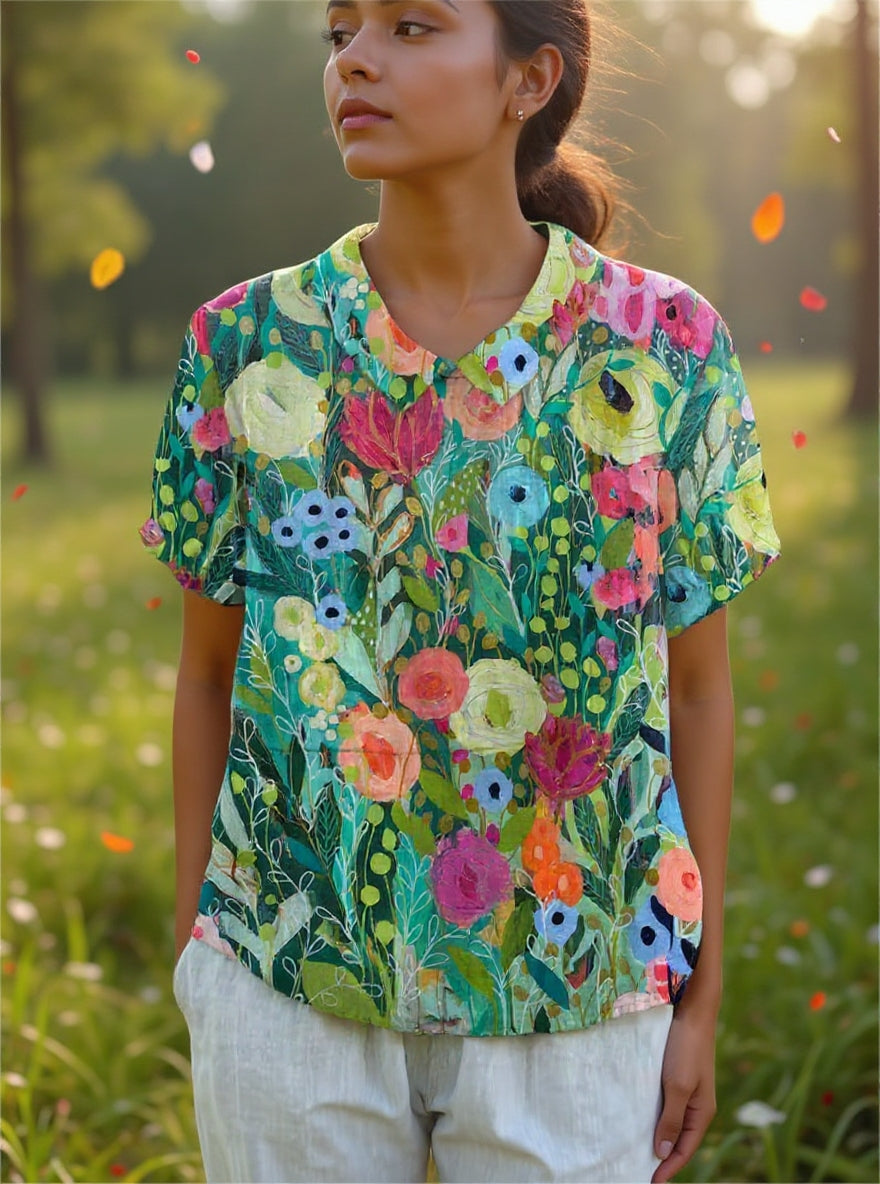 Daisy | Watercolor Floral Shirt