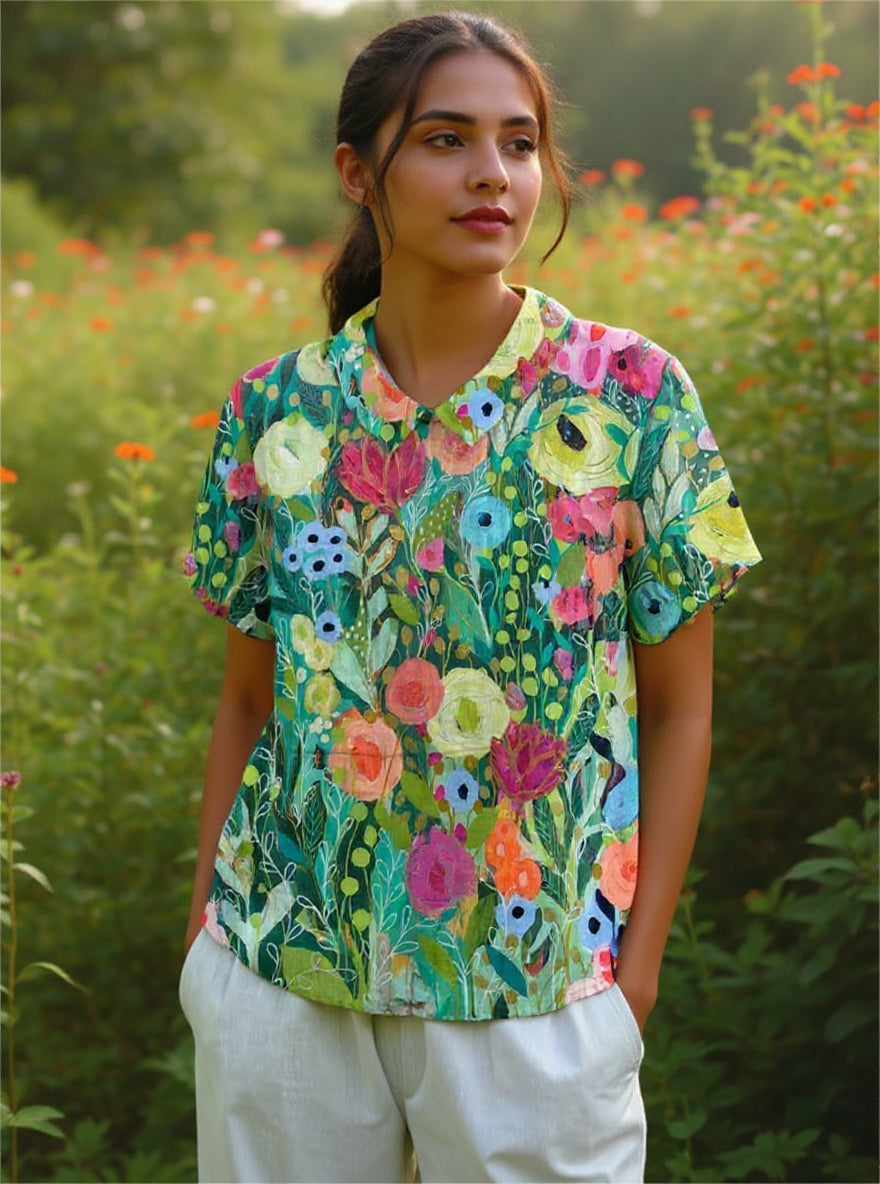 Daisy | Watercolor Floral Shirt