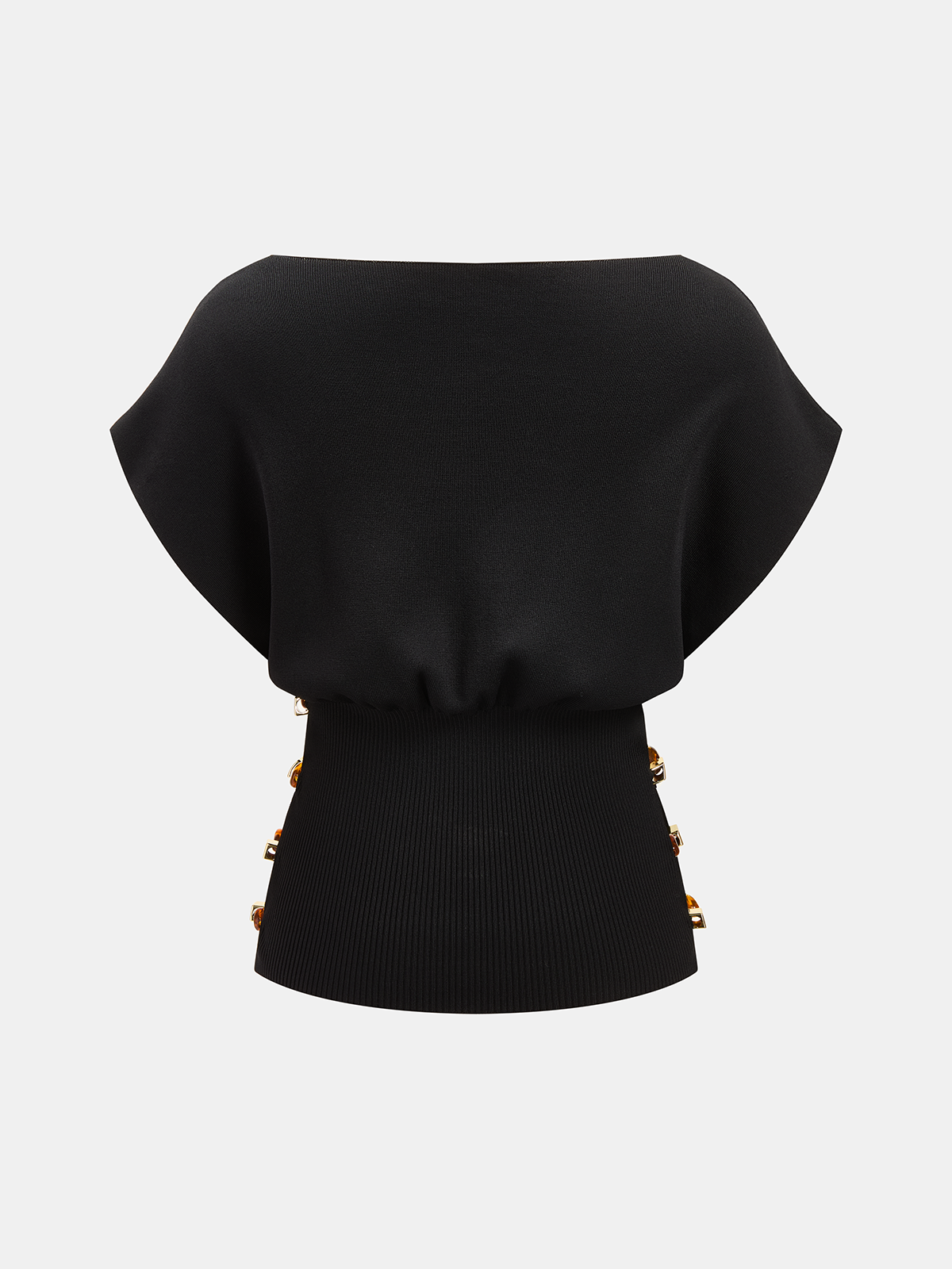 Amber Detail Cinched Waist Knit Top