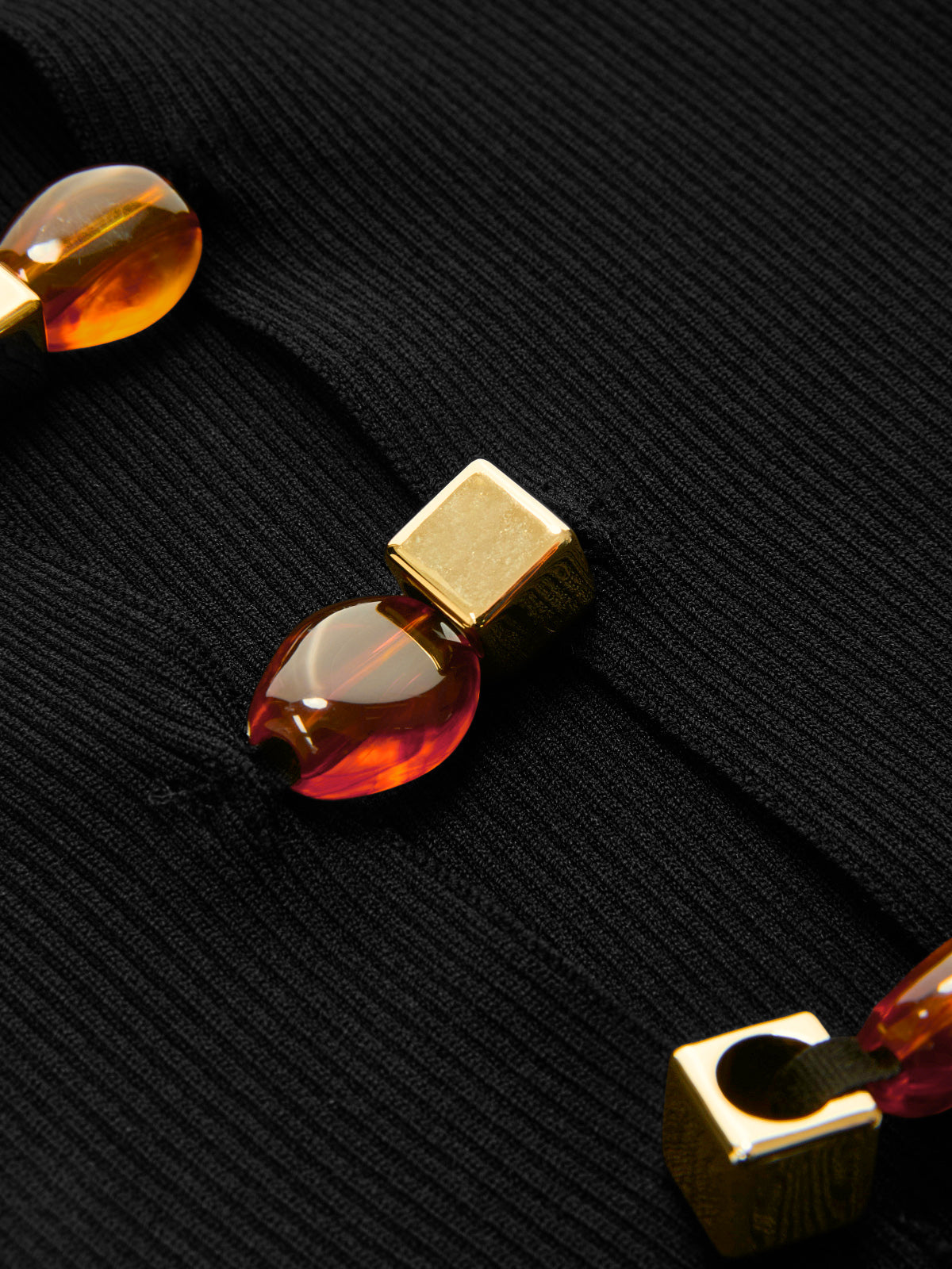 Amber Detail Cinched Waist Knit Top