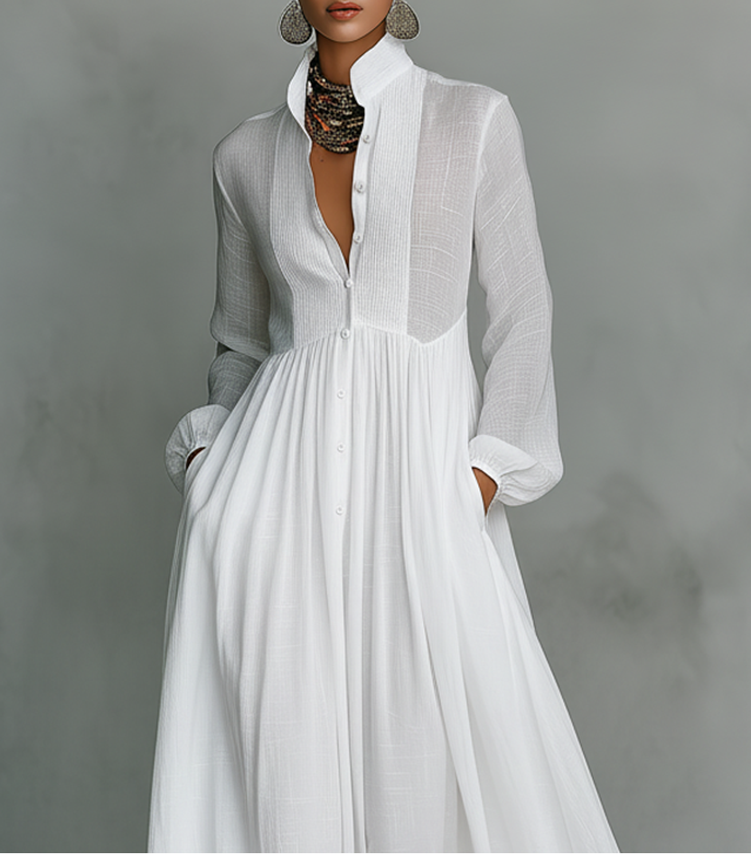 Sara | Flowing Button-Front Maxi Dress